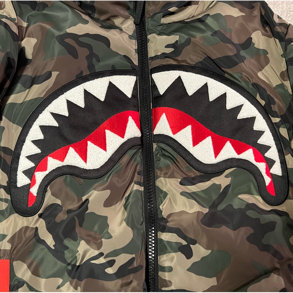 Sprayground Reversible Camo/Black Shark Mouth Jacket